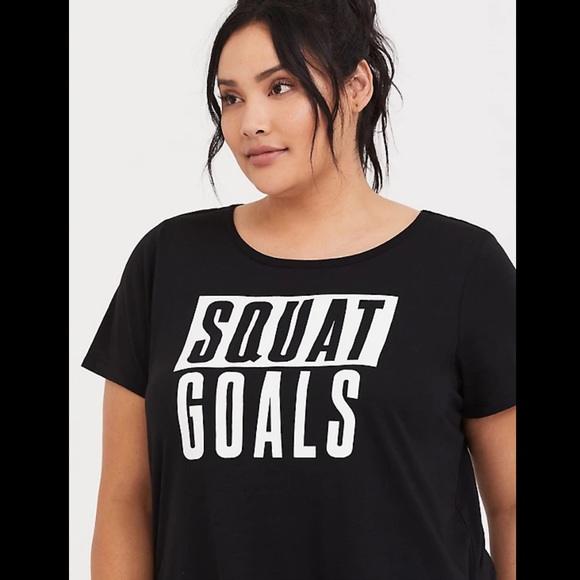 Torrid Active Black Squat Goals Tee Size 00/10 - Picture 10 of 11